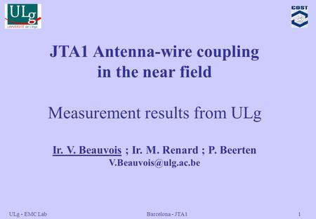JTA1 Antenna-wire coupling in the near field