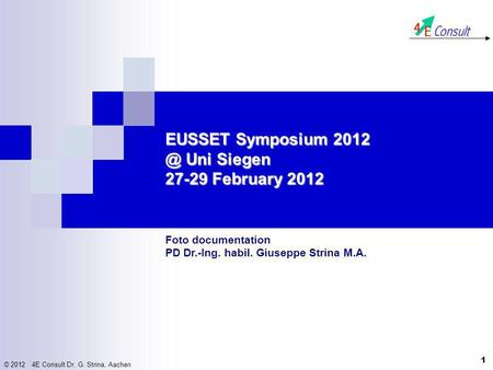 EUSSET Symposium Uni Siegen February 2012