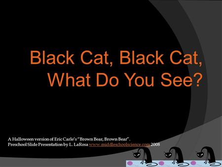 Black Cat, Black Cat, What Do You See?