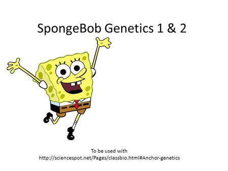 SpongeBob Genetics 1 & 2 To be used with