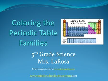 Coloring the Periodic Table Families