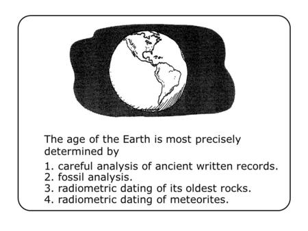 The age of the Earth is most precisely determined by