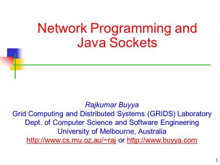 Network Programming and Java Sockets