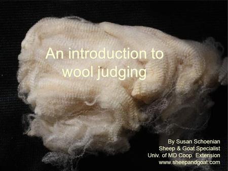 An introduction to wool judging
