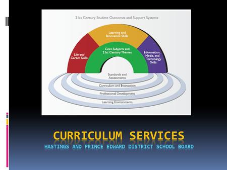 Curriculum services HASTINGS AND Prince Edward District School Board