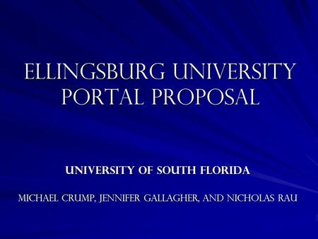 Ellingsburg University Portal proposal