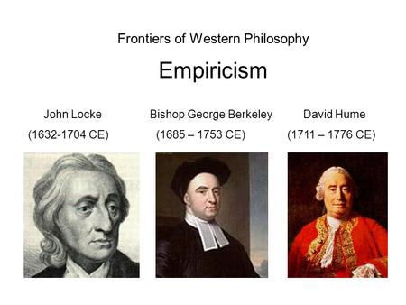 Frontiers of Western Philosophy Empiricism