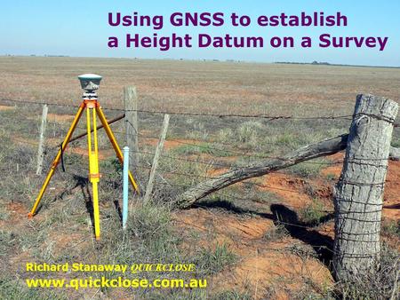Using GNSS to establish a Height Datum on a Survey