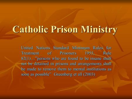 Catholic Prison Ministry