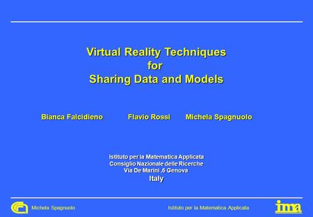 Virtual Reality Techniques for Sharing Data and Models