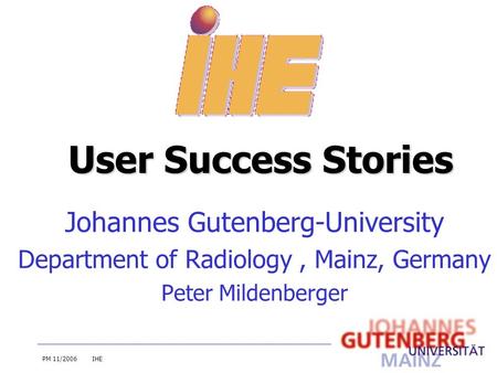 User Success Stories Johannes Gutenberg-University