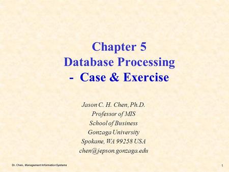 Chapter 5 Database Processing - Case & Exercise