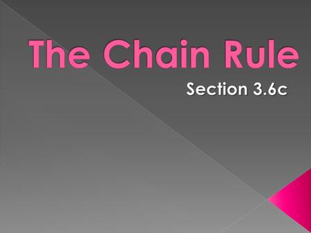 The Chain Rule Section 3.6c.