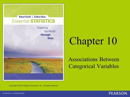 Copyright © 2014 Pearson Education, Inc. All rights reserved Chapter 10 Associations Between Categorical Variables.
