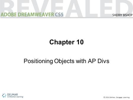© 2011 Delmar, Cengage Learning Chapter 10 Positioning Objects with AP Divs.