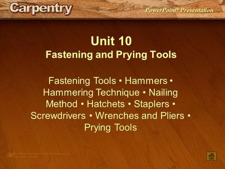 Fastening and Prying Tools