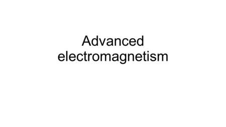 Advanced electromagnetism. E.m.f. in a conductor Moving a conductor through a magnetic field can induce an emf. The faster the conductor moves through.