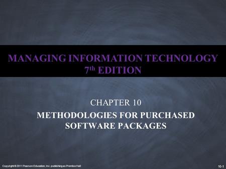 MANAGING INFORMATION TECHNOLOGY 7th EDITION