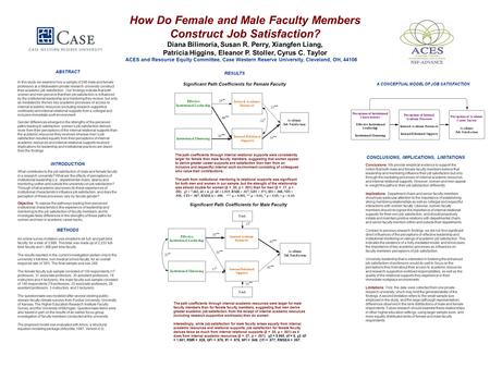 How Do Female and Male Faculty Members Construct Job Satisfaction? Diana Bilimoria, Susan R. Perry, Xiangfen Liang, Patricia Higgins, Eleanor P. Stoller,