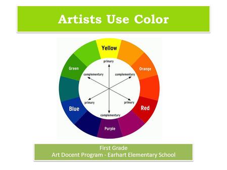 First Grade Art Docent Program - Earhart Elementary School