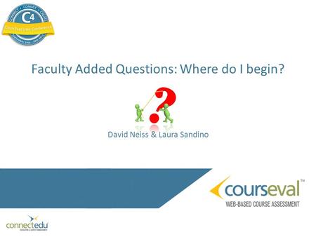Faculty Added Questions: Where do I begin? David Neiss & Laura Sandino.