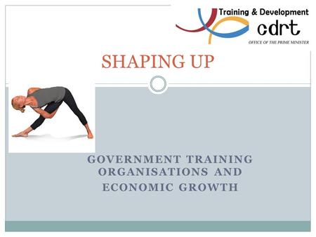 GOVERNMENT TRAINING ORGANISATIONS AND ECONOMIC GROWTH SHAPING UP.