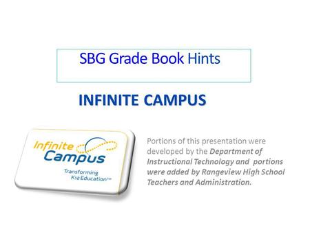 SBG Grade Book Hints Infinite Campus