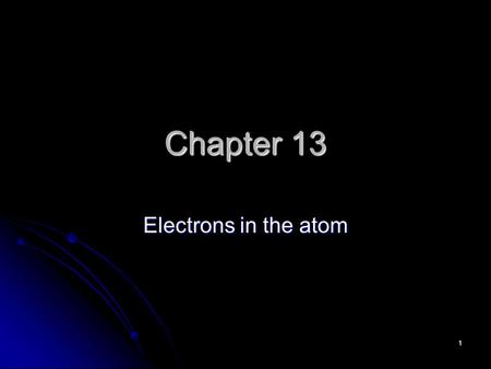 1 Chapter 13 Electrons in the atom 2 Atomic Theory Dalton Dalton Atom – What would his atom look like? Atom – What would his atom look like? Rutherford.