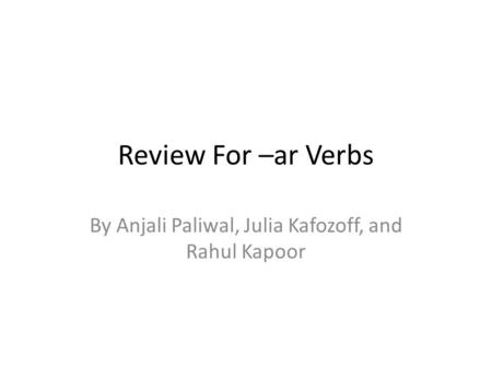 By Anjali Paliwal, Julia Kafozoff, and Rahul Kapoor