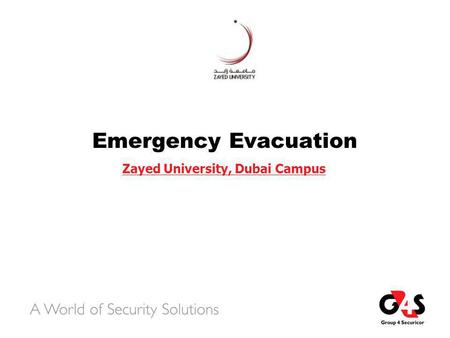 Emergency Evacuation Zayed University, Dubai Campus.