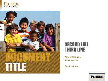 DOCUMENT TITLE SECOND LINE THIRD LINE Month day, year Presenter name Presenter title NOTE: this photo and other graphics in the template are just placeholders.