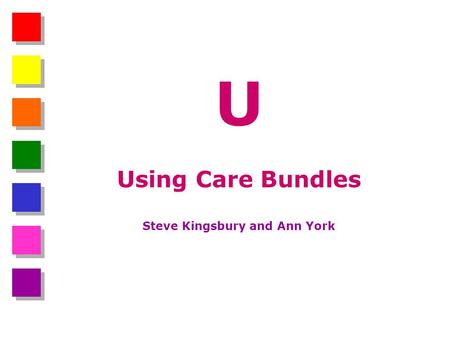 U Using Care Bundles Steve Kingsbury and Ann York.