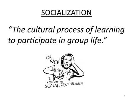 “The cultural process of learning to participate in group life.”
