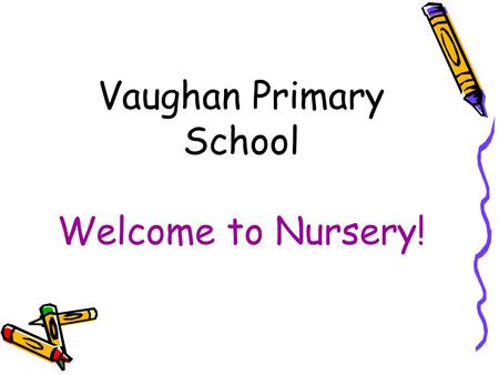 Vaughan Primary School Welcome to Nursery!. Tonight’s Aims  To inform you about the EYFS and to explain the areas of learning and development  To talk.