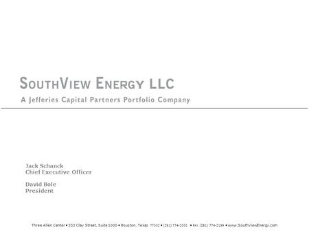 SouthView Energy overview
