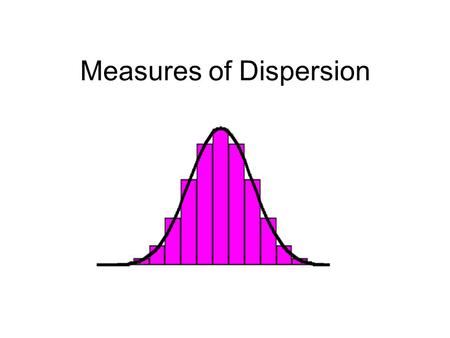 Measures of Dispersion. Here are two sets to look at A = {1,2,3,4,5,6,7} B = {8,9,10,11,12,13,14} Do you expect the sets to have the same means? Median?