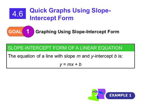 4.6 Quick Graphs Using Slope-Intercept Form 1 GOAL