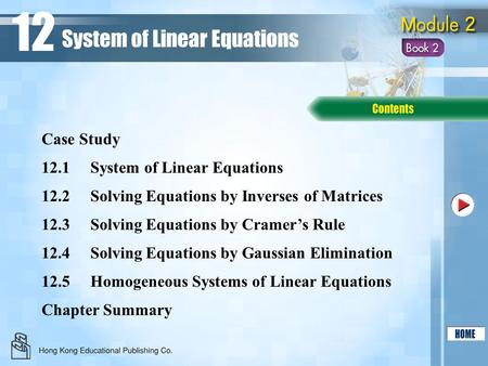 12 System of Linear Equations Case Study