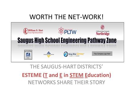 WORTH THE NET-WORK! THE SAUGUS-HART DISTRICTS’ ESTEME (T and E in STEM Education) NETWORKS SHARE THEIR STORY.