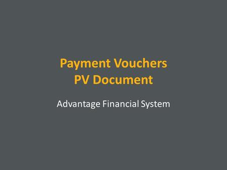 Payment Vouchers PV Document