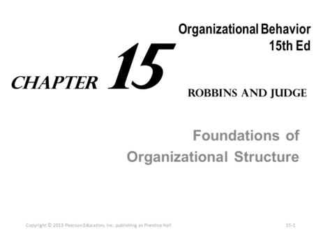 Organizational Behavior 15th Ed