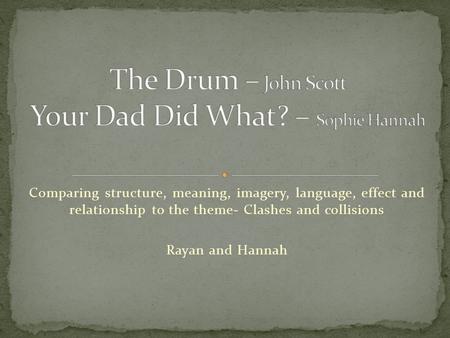 The Drum – John Scott Your Dad Did What? – Sophie Hannah