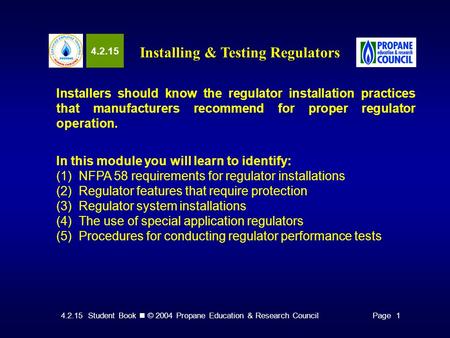 Installing & Testing Regulators