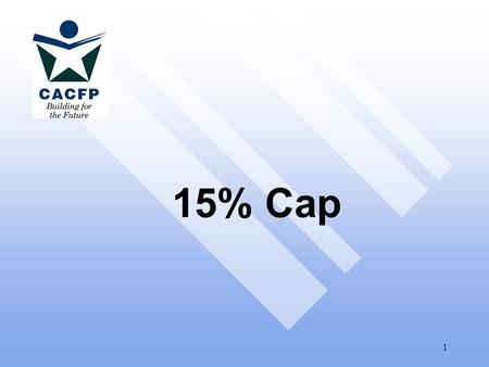 1 15% Cap. 2 Why the Cap is Necessary Center reimbursement covers admin. & operating costs (like school meal rates) More $ kept for admin = less $ for.