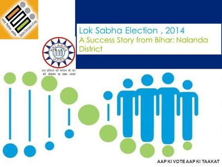 Lok Sabha Election, 2014 A Success Story from Bihar: Nalanda District AAP KI VOTE AAP KI TAAKAT.