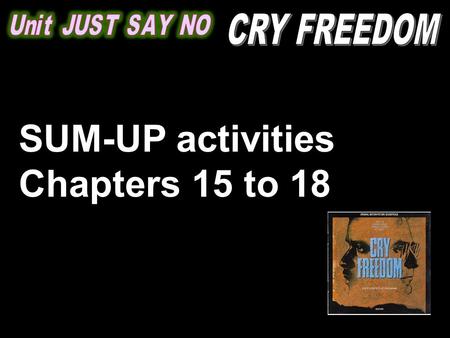 SUM-UP activities Chapters 15 to 18. Woods manages to talk to Bruce to prepare his escape – he’ll be disguised as an Irish ______. It will take place.