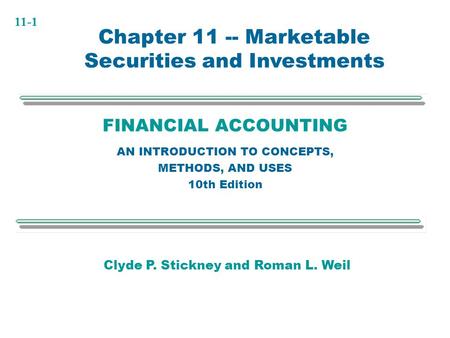 Chapter Marketable Securities and Investments