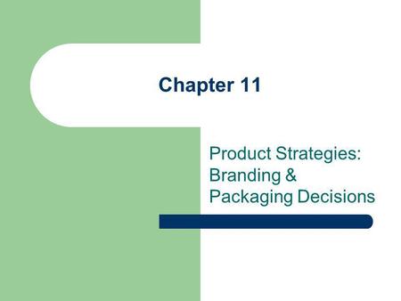 Chapter 11 Product Strategies: Branding & Packaging Decisions.