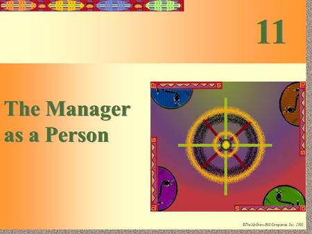 11-1 Irwin/McGraw-Hill ©The McGraw-Hill Companies, Inc., 2000 The Manager as a Person The Manager as a Person 11.