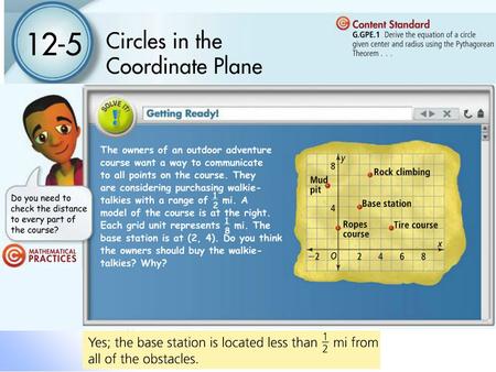 12-5 Circles in the Coordinate Plane